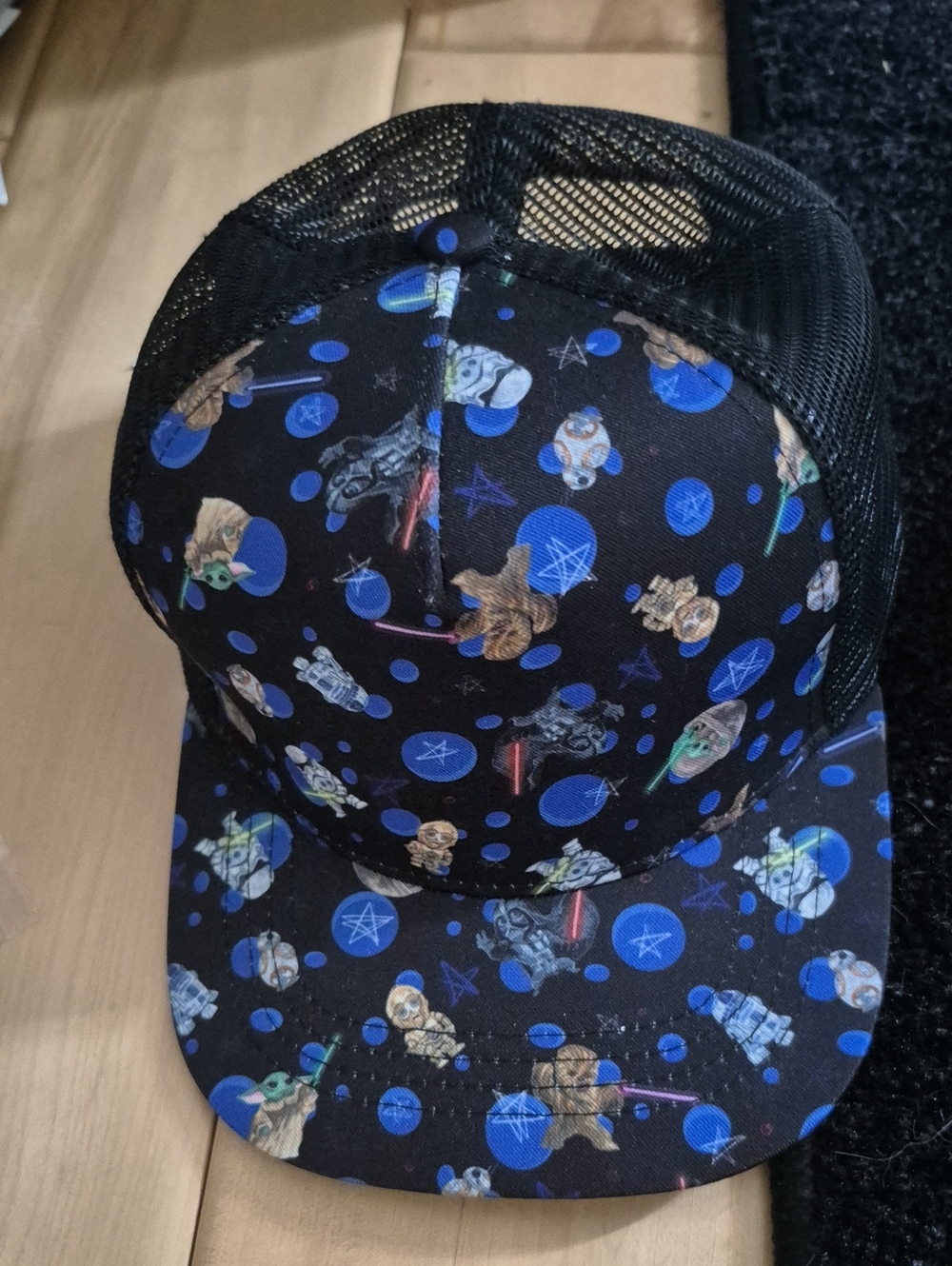 Kids Black Star Wars Character Trucker Hat